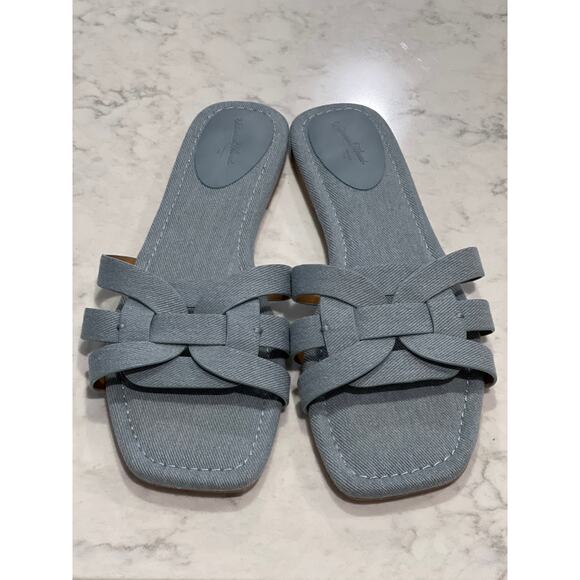 Universal Thread Women’s Memory‎ Foam Edna Denim Slip On Sandal Size 9.5 Blue - Picture 1 of 7